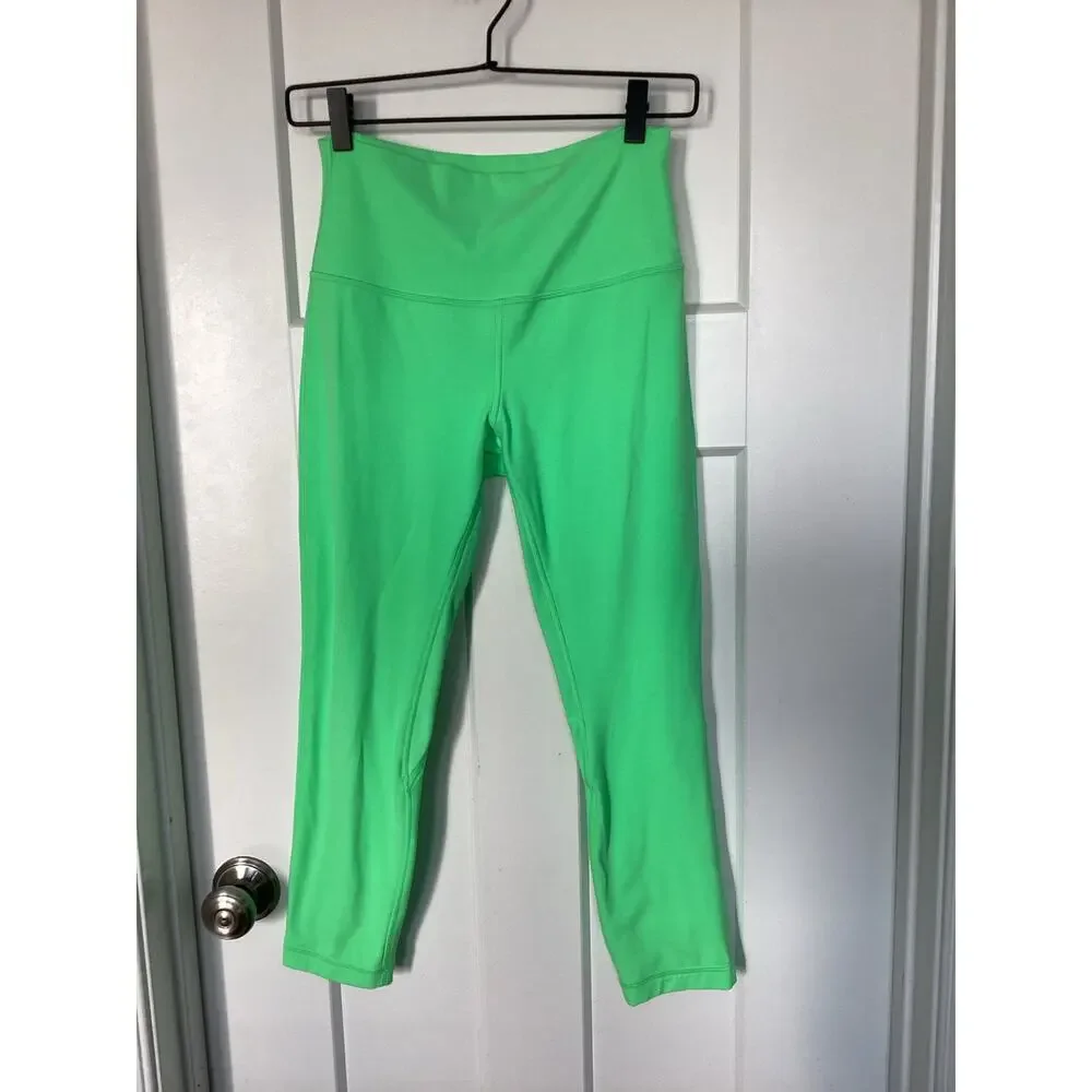 Lululemon Women's Wunder Under Smoothcover High Rise Tight Neon Green‎ Size 8